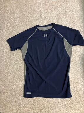 Under Armour Navy and Gray Short Sleeve Performance Tee